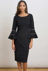 Gina Bacconi BLACK Ivette Long Sleeve Dress