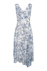 Gina Bacconi BLUE / WHITE India Chiffon Print Dress