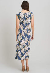 Gina Bacconi Multi Presley Cowl Neck Floral Midi Dress