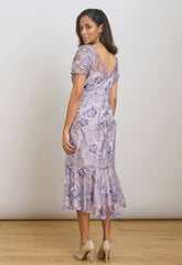 Gina Bacconi Lavendar Mildred Lace Midi Dress