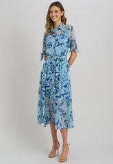 Gina Bacconi Blue Adrienne Shirt Dress