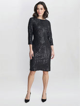 Gina Bacconi Black Angelina Sequin Shift Dress