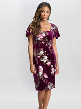 Gina Bacconi Burgundy Paulina Velvet Dress