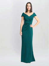 Gina Bacconi Green Carolyn Off The Shoulder Maxi Dress