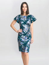 Gina Bacconi Blue Wanda Printed Dress