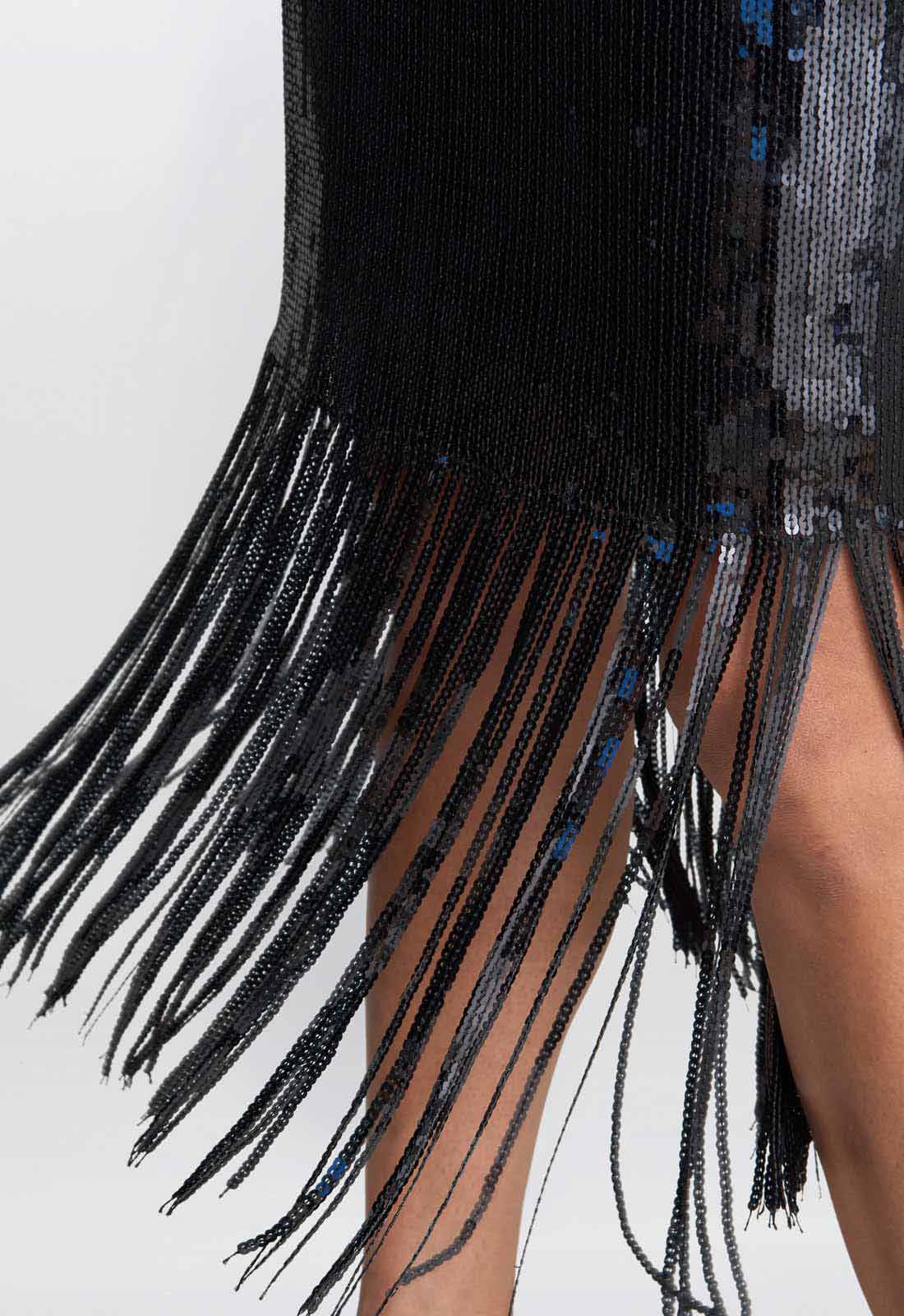 Gina Bacconi Black Breanna Sequin Cocktail Dress