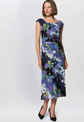 Gina Bacconi MULTI Jasmine Floral Print Midi Dress