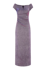 Gina Bacconi Black / Pink Katie Off Shoulder Maxi Dress
