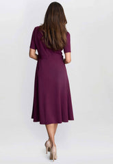Gina Bacconi Burgundy Mel Fit And Flare Midi Dress