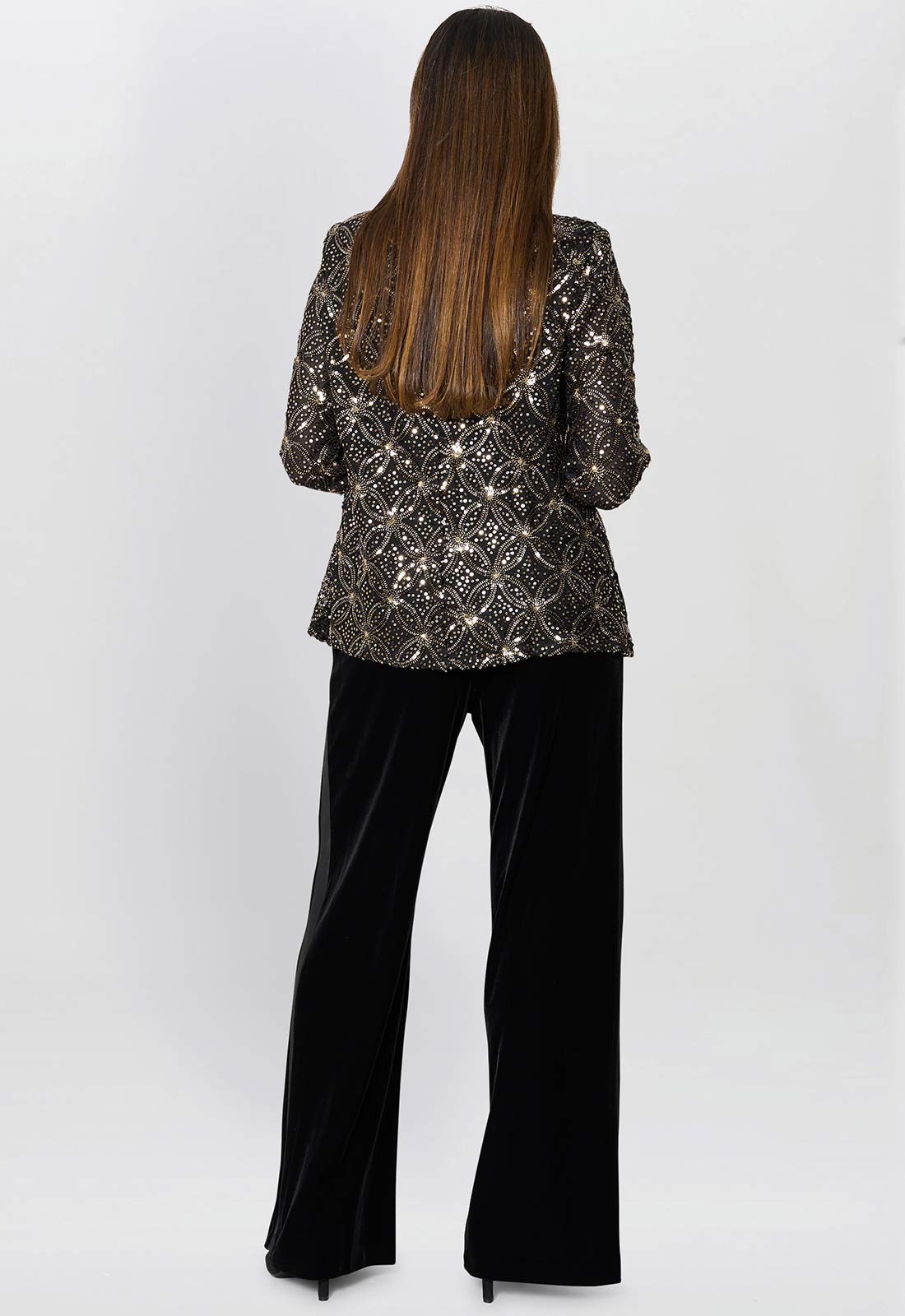 Gina Bacconi Black Tarin Embellished Top