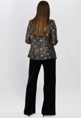 Gina Bacconi Black Tarin Embellished Top