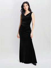 Gina Bacconi Black Selena Velvet Maxi Dress