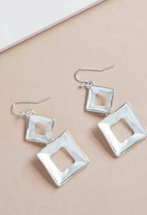 Always Chic Silver Matte Geometric Earrings