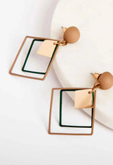 Always Chic Blue/Brown Diamond Drop Earrings