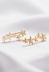 Always Chic Gold Star Climber Earrings