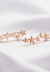 Always Chic Rose Gold Star Climber Earrings