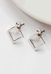 Always Chic Silver Geometric Stud Earrings