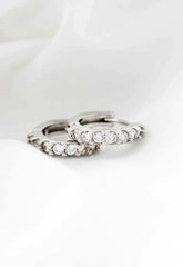 Always Chic Silver Crystal Huggie Hoop Earrings