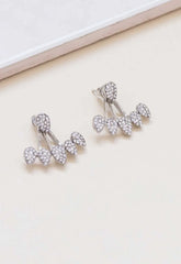Always Chic Silver Petal Crystal Jacket Earrings