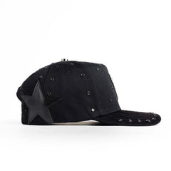 BB Los Angeles Rhinestone Star Cap – Black