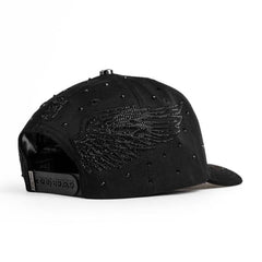 Bigg Boss Angel Wings Rhinestone Cap – Black
