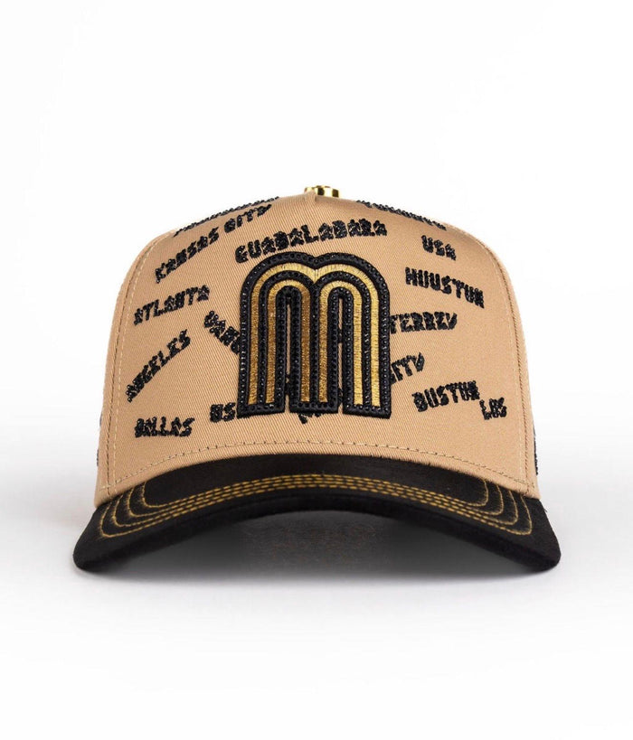 Bigg Boss Mexico WC Cities Snapback Hat – Tan & Black