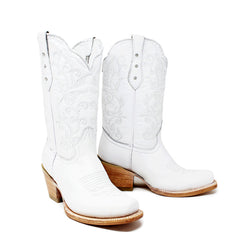 "Blanca" Artillero Women's Triana Cowboy Boot - I.Deer White