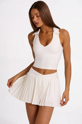 Soft Active Polo Crop Top in Coconut