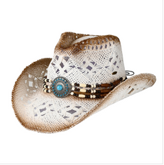 Desert Bloom Turquoise Beaded Cowboy Hat