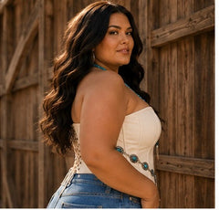Desert Ivory Western Corset Top -Plus Size