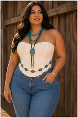 Desert Ivory Western Corset Top -Plus Size