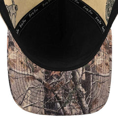 Inside detail of 45 Hats Mexico World Cup snapback with camo underbrim