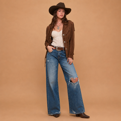 High-rise Tummy Control Wide Leg Jeans