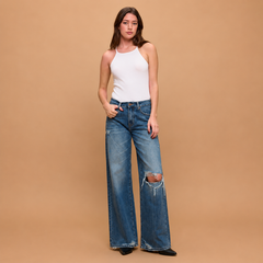 High-rise Tummy Control Wide Leg Jeans