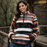 Hooey Ladies Fleece Stripe Pullover