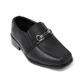 Kid's Slip-on Dress Loafers w/ Bit Buckle- Black