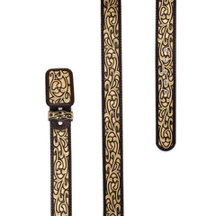 Laser Cowboy Belt w/ Embroidery - Café