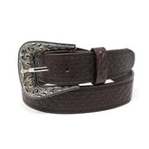 Leather Diamond Belt- Café