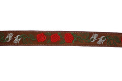 Leather Rose Belt w/ Silver Buckle - Café