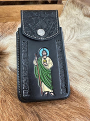 Leather San Judas Cell Phone Case