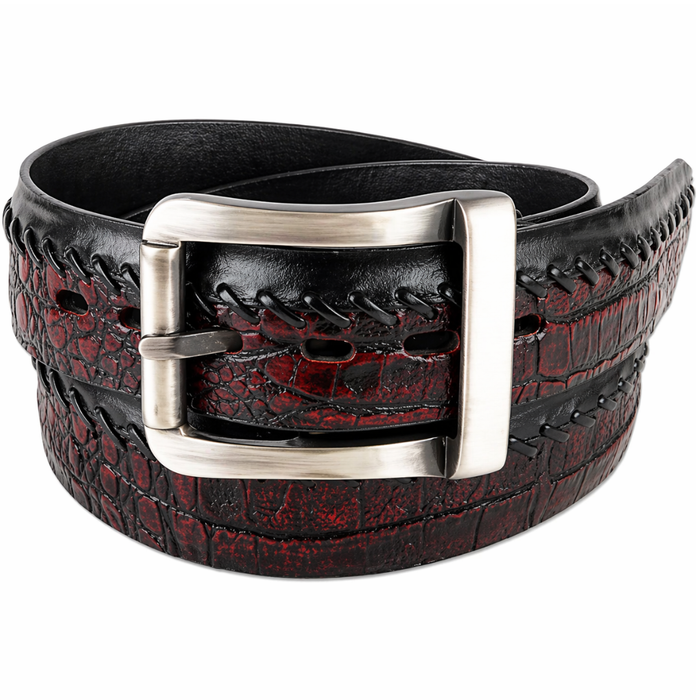 Los Altos Caiman Belly Belt - Black Cherry