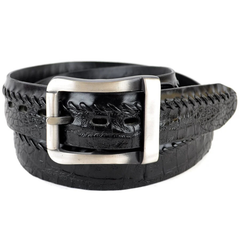 Los Altos Caiman Belly Belt - Black