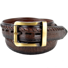 Los Altos Caiman Belly Belt - Brown