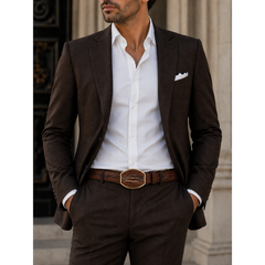 Los Altos Caiman Belly Laser Belt with Square Buckle - Porto Brown