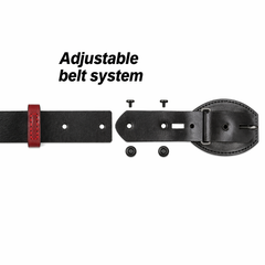 Los Altos Lizard Belt with Western Oval Square Buckle - Sanded Black
