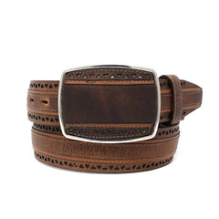 Los Altos Rage Square Buckle Belt- Walnut
