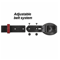 Los Altos Shark Laser Belt with Square Buckle - Rustic Cognac