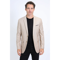 Mens Modern Fit Stretch Date Night Khaki Blazer