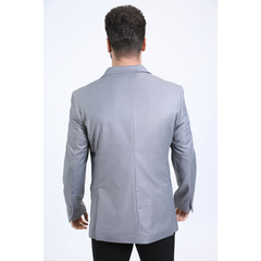 Mens Modern Fit Stretch Date Night Silver Blazer