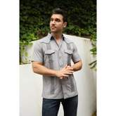 Men's Modern Grey GUAYABERA Shirt